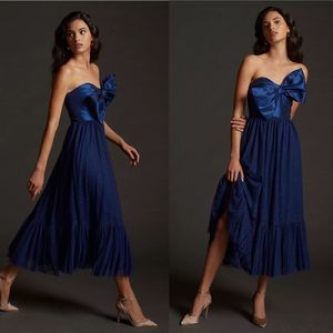 ANTHROPOLOGIE Hutch Colourblocked Bow-Tie Midi Dress Tulle